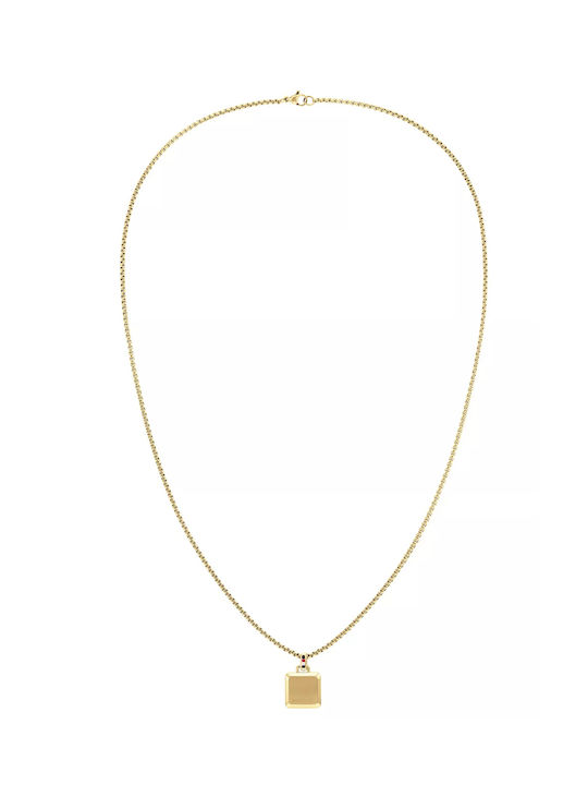 Tommy Hilfiger Ανοξείδωτο Necklace ID Card from Gold Plated Steel