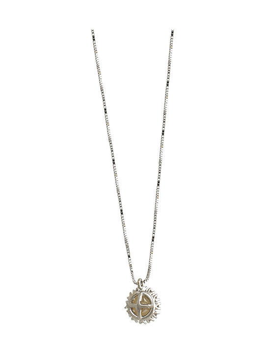 Charm aus Weißgold 14K mit Perlen