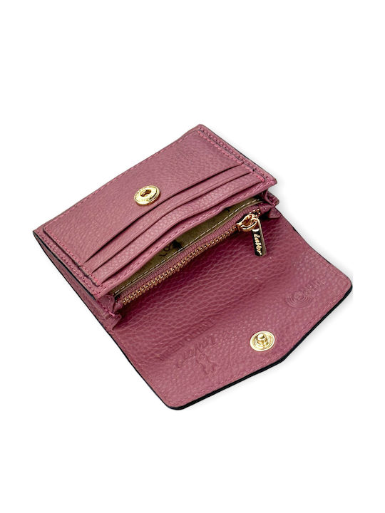 Small Leather Women's Wallet Cards with RFID Pink