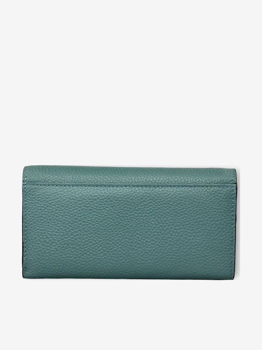 Large Leather Women's Wallet Classic with RFID Light Blue
