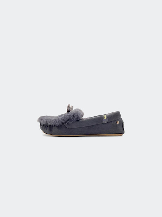 Flip Flop Loafer Mouse Γυναικείες Παντόφλες Ζωάκια Anthracite