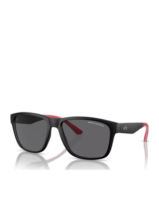 Armani Exchange Herren Sonnenbrille mit Schwarz Kunststoff Gestell und Gray Polarisiert Linse