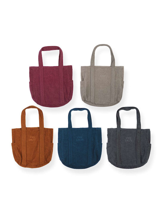 Nef-Nef Homeware Stay Salty Terrycloth Beach Bag Blue Nef-Nef Homeware Stay Salty Terrycloth Beach Bag Blue