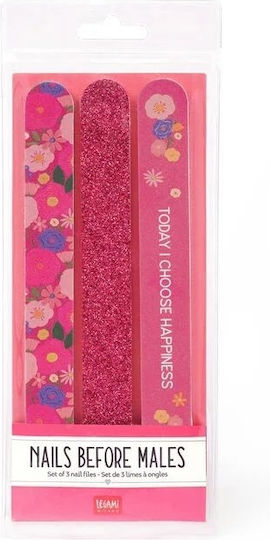 Legami Milano Nail File Legami Nfs0003 Set 3 Pcs.flowers Straight File Slim 3pcs