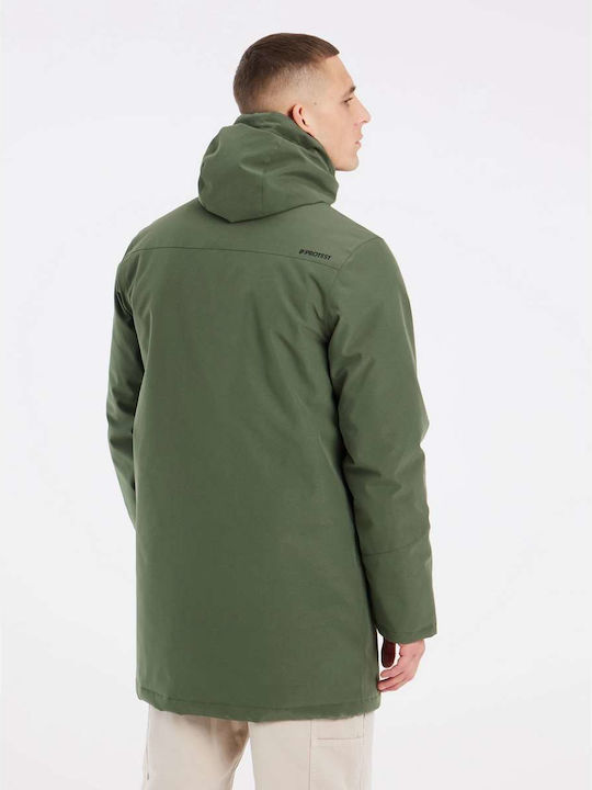 Protest Herren Winter Jacke Lässig Thyme Green.