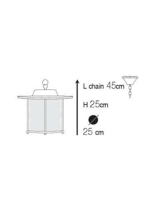 Andromeda Outdoor Hanging Ceiling Light E27 in Bronze Color 61