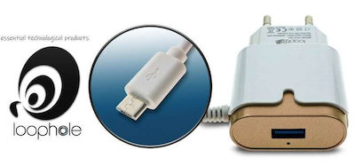 Loophole Charger with Integrated Cable micro USB 10W Golds (0719.054)