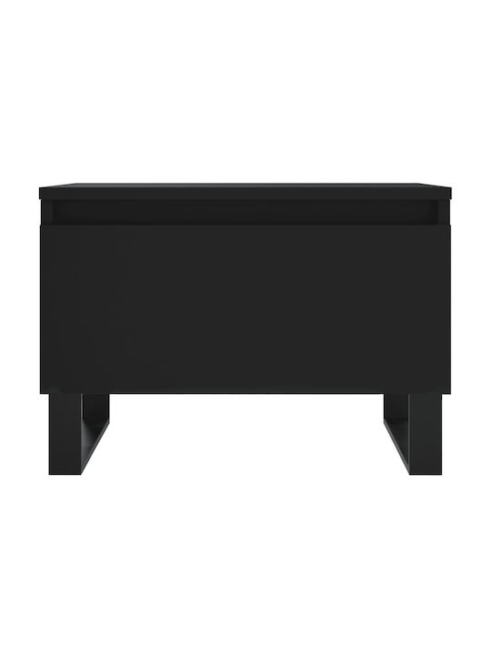 vidaXL Rechteckiger Beistelltisch Aus Holz mit Schubladen Schwarz 2 Stück M50xT46xH35cm