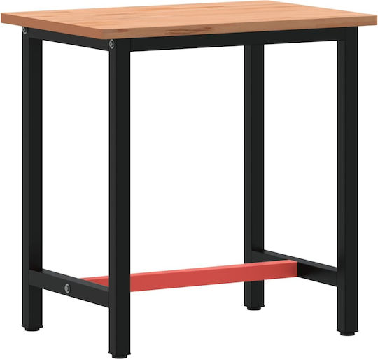 Бюро от Масивно Дърво Кафяво с Метални Крака 80x55x81.5 см