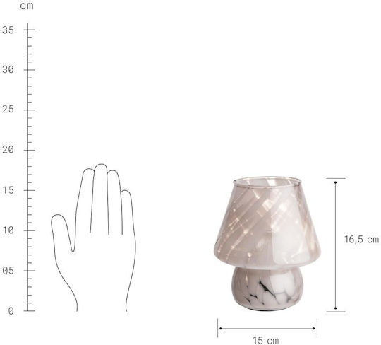 Butlers Glas Tischlampe LED mit Beige Schirm und Basis