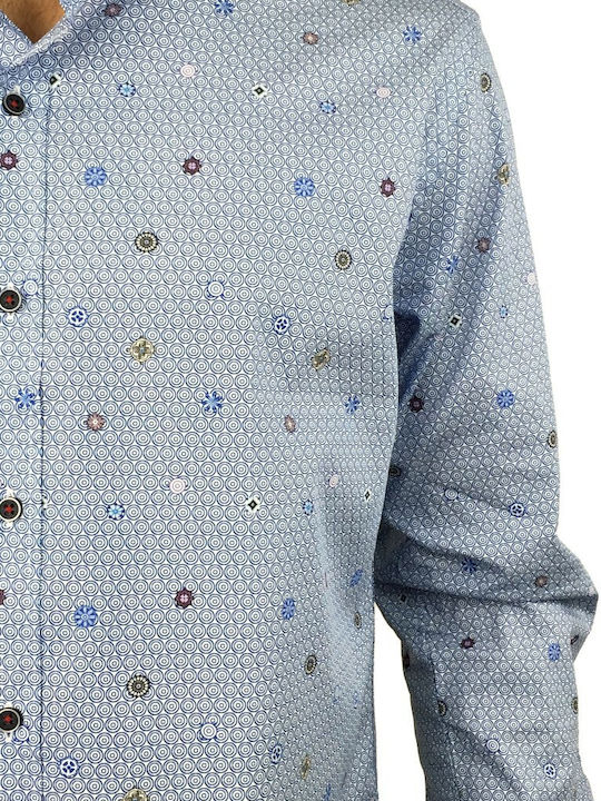 Firenze Men's Shirt Long Sleeve Cotton Light Blue