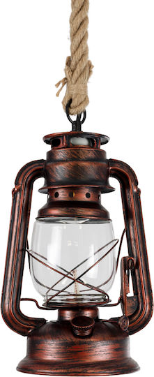 GloboStar Barbarossa Ceiling Light Copper with Rope for E27 Socket 18x18x28cm