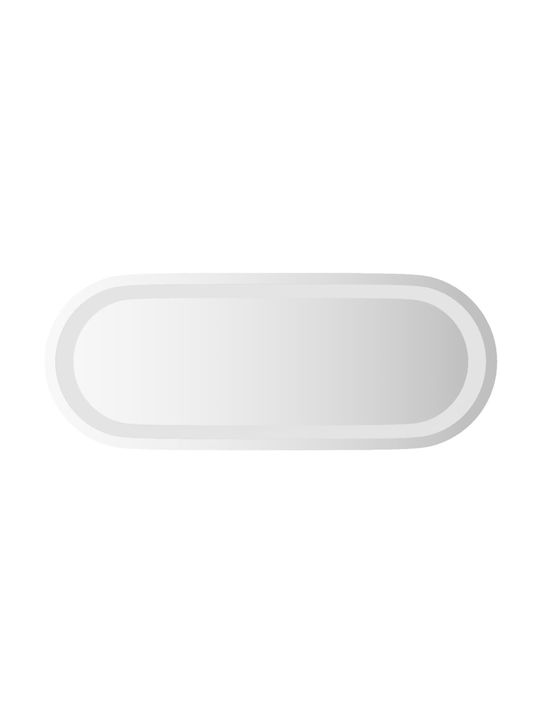 vidaXL Овално Огледало За Баня LED 50x20см Прозрачно
