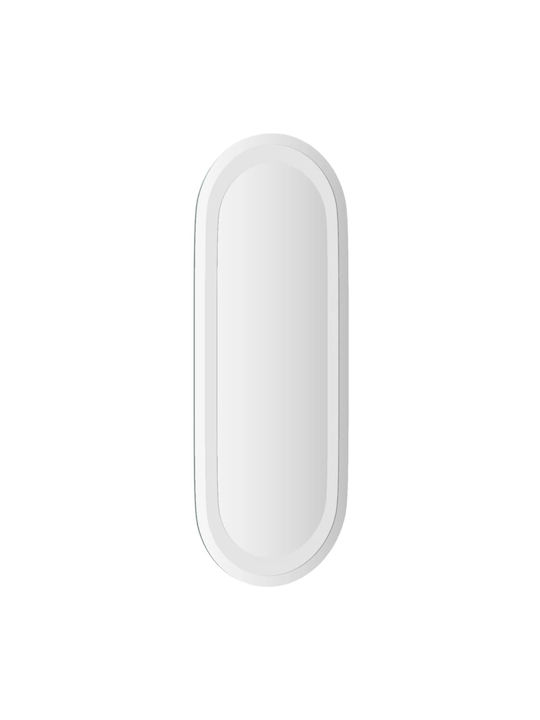 vidaXL Овално Огледало За Баня LED 50x20см Прозрачно