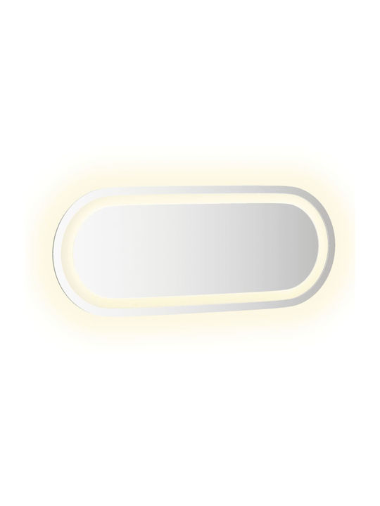 vidaXL Овално Огледало За Баня LED 50x20см Прозрачно