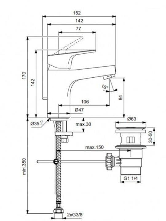 Ideal Standard Mischung Waschtischarmatur