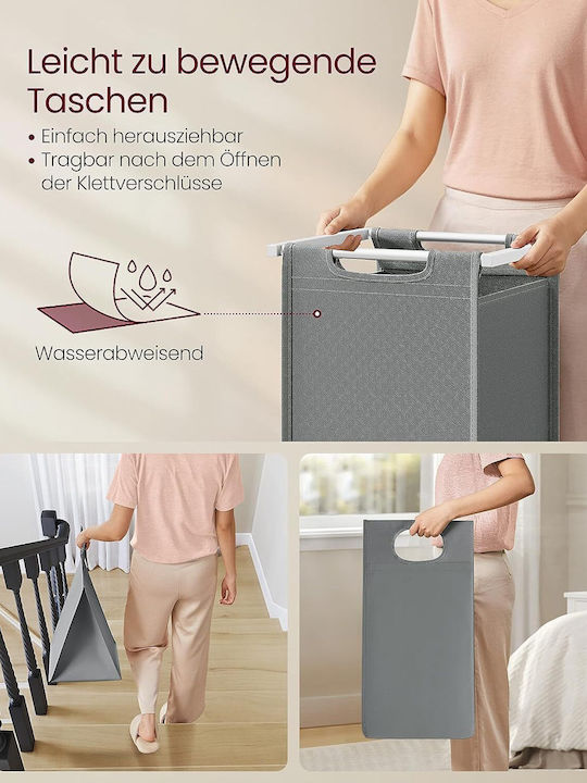 Vasagle Laundry Basket Fabric 92l with Lid 73x33x72cm White