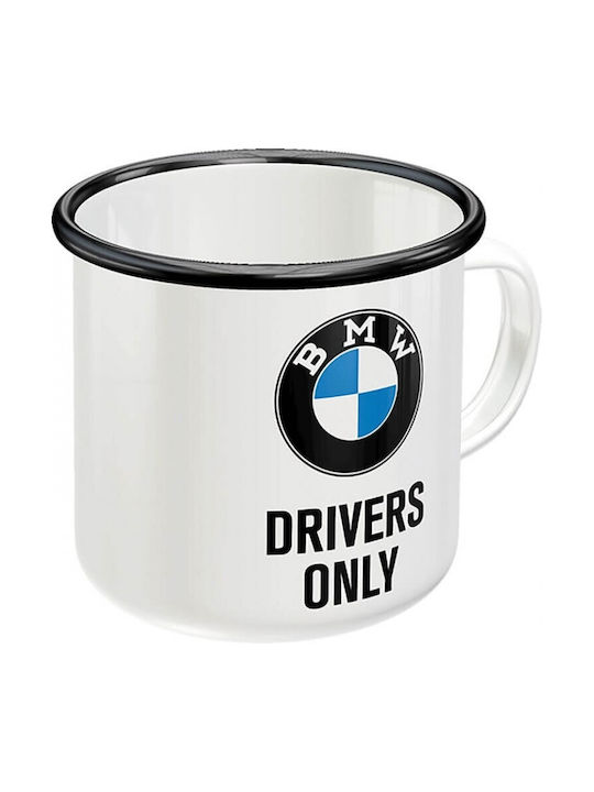 Nostalgic Art BMW - Drivers Only Κούπα Εμαγιέ Λευκή 360ml