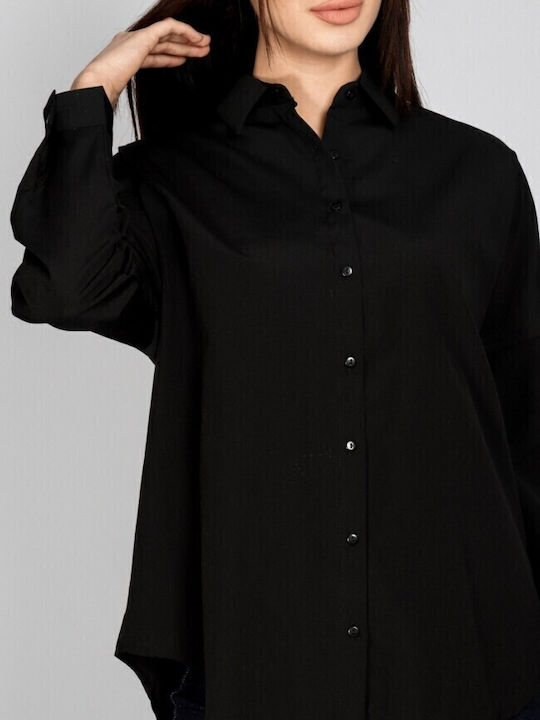 Langärmelig Damen Hemd Black