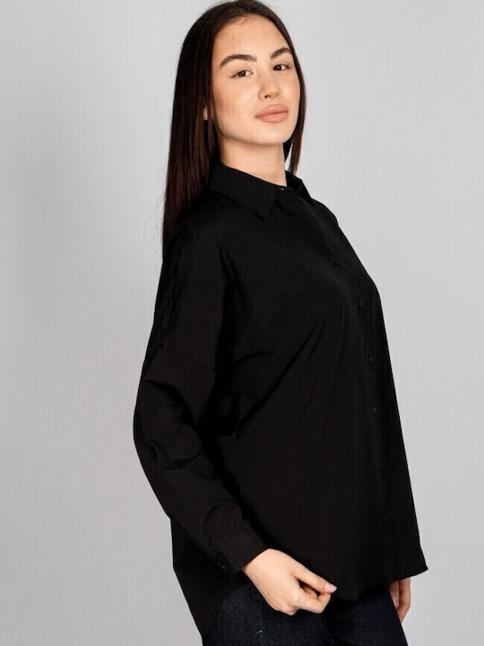 Langärmelig Damen Hemd Black
