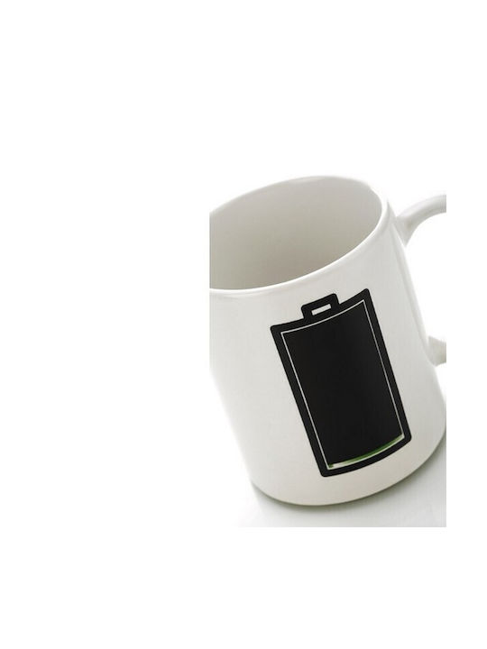 Kikkerland Battery Heat Change Mug Ceramic White CU41