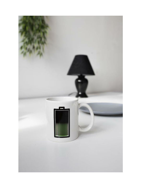 Kikkerland Battery Heat Change Mug Ceramic White CU41