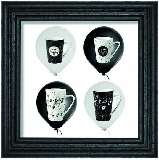Dutch Rose Happy Birthday Schwarze XL Keramik Tasse 430ml
