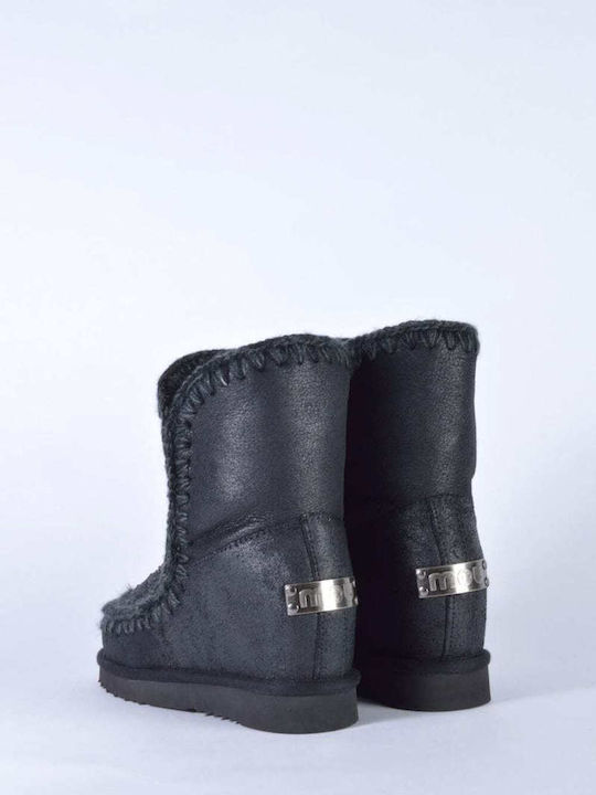 MOU Inner Wedge Boots Crystals Negru