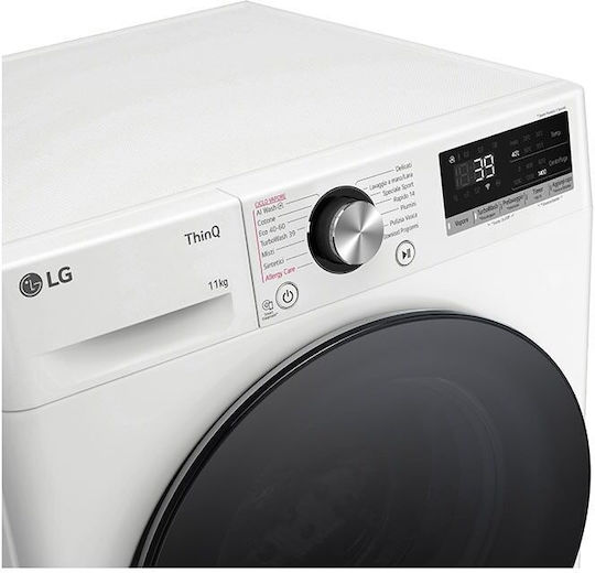 LG Πλυντήριο Ρούχων 11kg με Τεχνολογία Ατμού 1400 Στροφών AI DD F4R7011TSWB