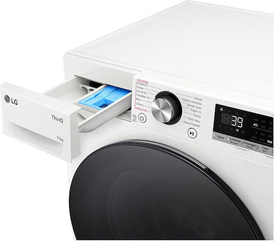 LG Πλυντήριο Ρούχων 11kg με Τεχνολογία Ατμού 1400 Στροφών AI DD F4R7011TSWB
