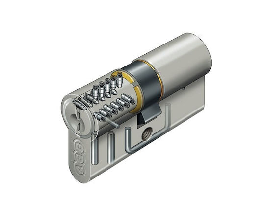 AGB Lock Cylinder Security Scudo 9000 90mm (40-50) with 5 Keys Silver