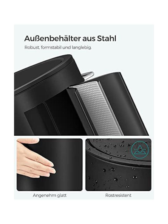 Songmics Plastic Waste Bin with Pedal Black 3L