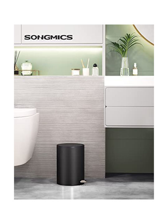 Songmics Plastic Waste Bin with Pedal Black 3L