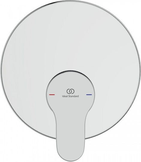 Ideal Standard Σετ Μίκτης & Κεφαλή Ντουζ Εντοιχισμού για Ντουζιέρα 1 Εξόδου Ασημί
