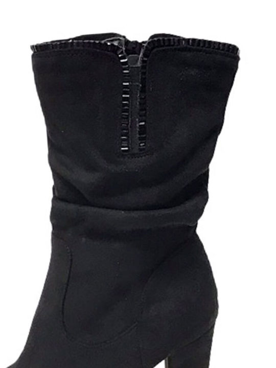 Queen Accessories Suede Women's Ankle Boots Black