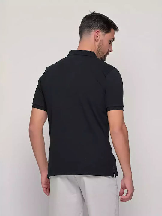 Beneto Maretti Men's Short Sleeve Blouse Polo Black