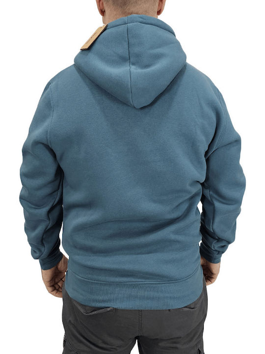 Double Men's Sweatshirt with Hood Teal