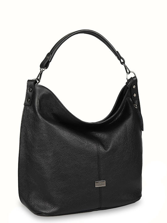 Hunter Hobo Leder Damen Tasche Schulter Schwarz