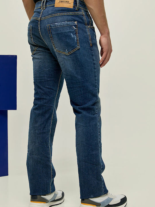 Edward Jeans Herren Jeanshose in Bootcut-Passform Blau