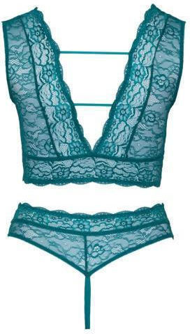 Cottelli Collection Sexy Σετ Εσωρούχων με Δαντέλα Πράσινο Plus Size