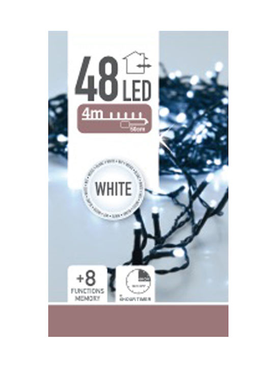 48 Lichterketten LED 3.6m. Weiße in Zeichenfolge BigBuy