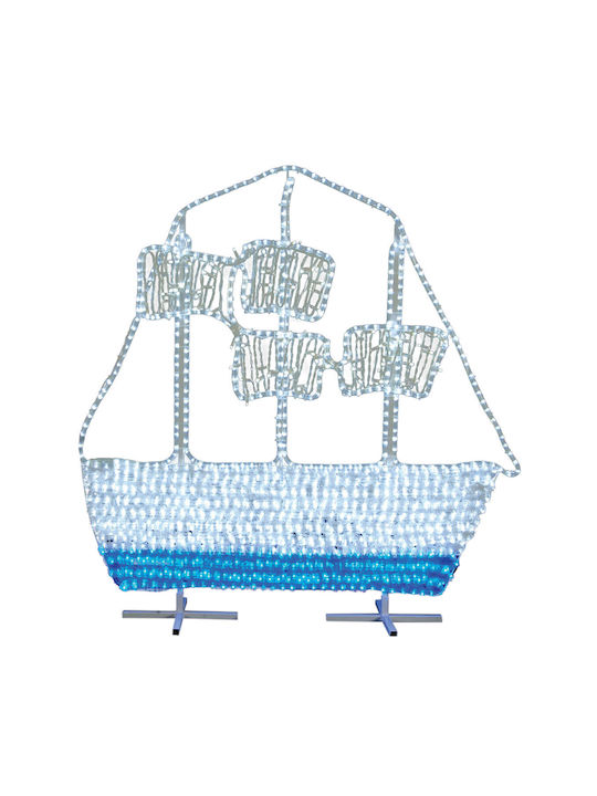Lianos Christmas Plastic Rope Light in Shape Ship White 180x180cm