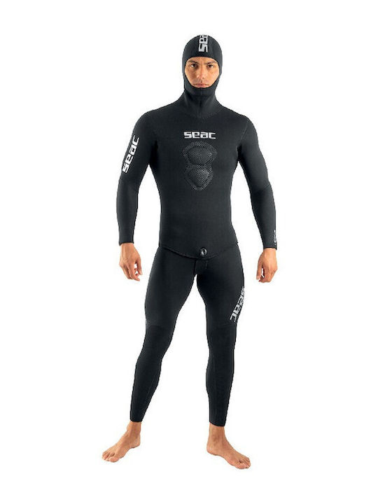 Seac Royal Divisible Wetsuit Double-Fold with Chest Pad for Speargun Black 7mm