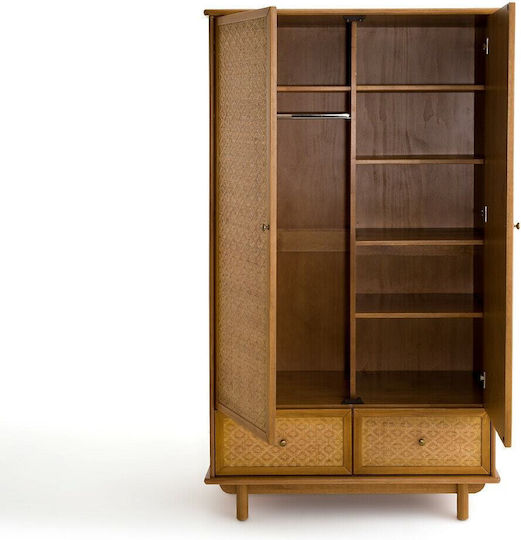 Double Door Wardrobe Orient Solid pine wood 59x109x188cm