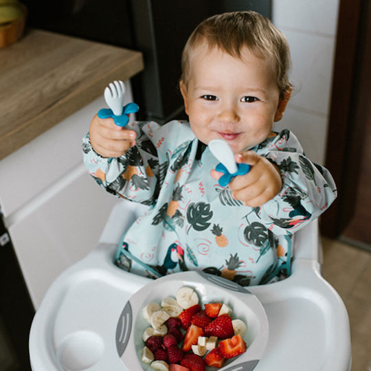 Babyono Toucans Waterproof Fabric Coverall with Hoop & Loop Fastener Pocket & Sleeves Multicolour for 6 m+