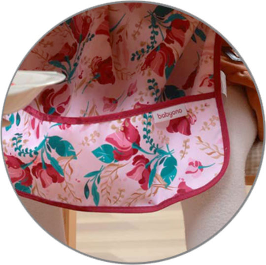Babyono Floral Waterproof Fabric Coverall with Hoop & Loop Fastener Pocket & Sleeves Floral for 24 m+