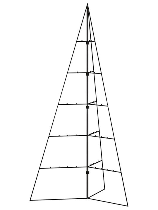 vidaXL Φωτιζόμενο Χριστουγεννιάτικο Διακοσμητικό Μεταλλικό Δεντράκι Μαύρο