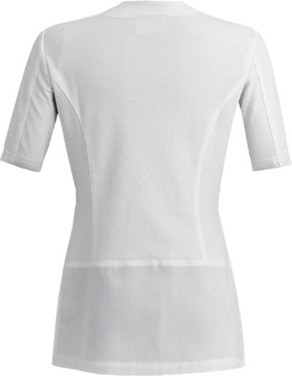Clement Design Mantel Koch Damen Weiß mit Kurzärmelig