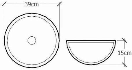 Sanitec Meandros Deasupra Blatului Chiuvetă din Material Sintetic 39x39x15cm Alb