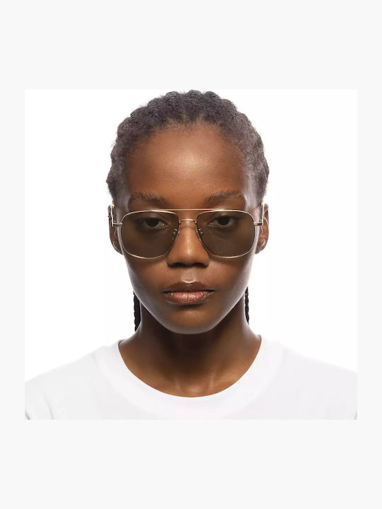 Le Specs Unisex Sonnenbrille mit Gelb Metall Gestell und Gelb Linse LSP2202571